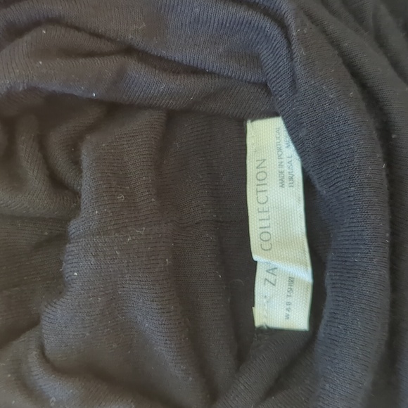 Zara, black sheer oversized top with long sleeve,stretchy,turtleneck - Picture 6 of 8